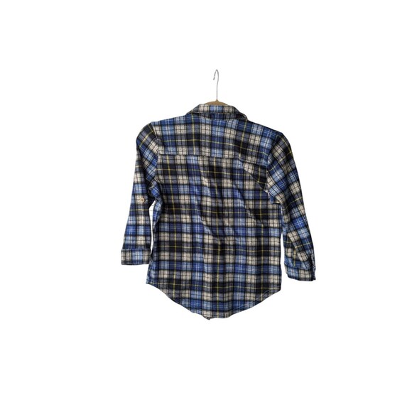 Roomates Blue Plaid Flannel Top Small - Picture 2 of 3